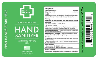 118 mL Label (4oz Gel Label Sarasota Fda Label)